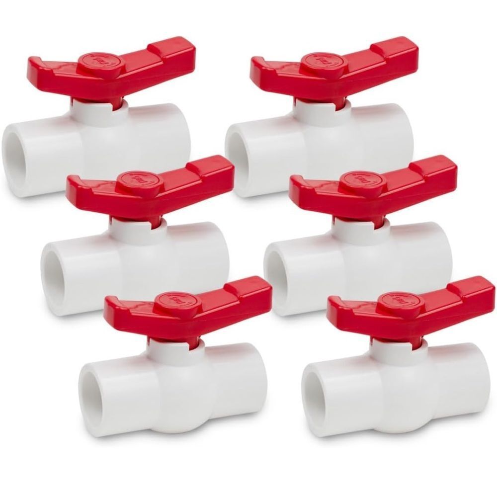 6 Pcs PVC 25 mm Valve Pipe Fittings NEW